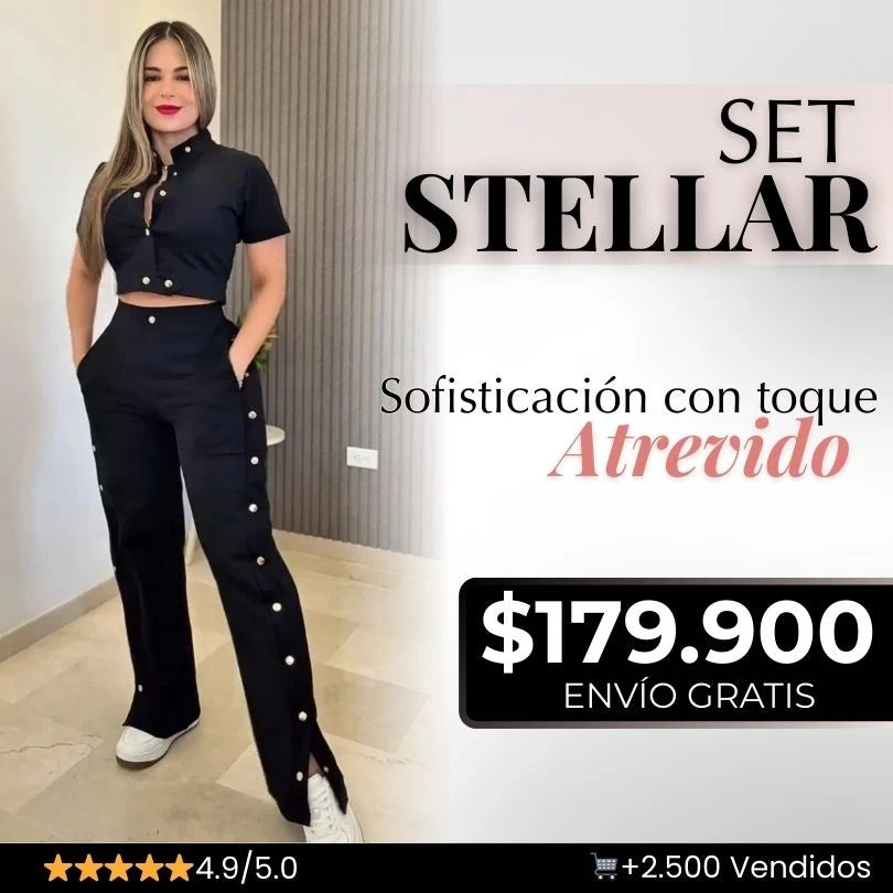 SET STELLAR®: TOP TIPO BLAZER + PANTALON DE IMPACTO 🔥